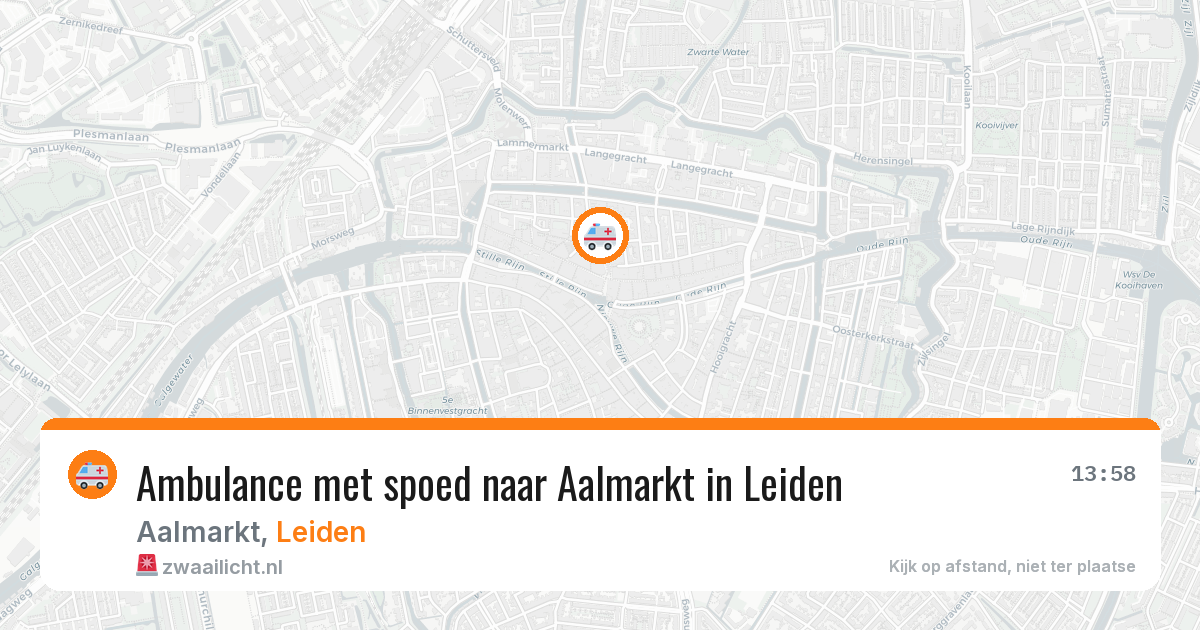 Ambulance met spoed naar Aalmarkt in Leiden — 16 mei 2026