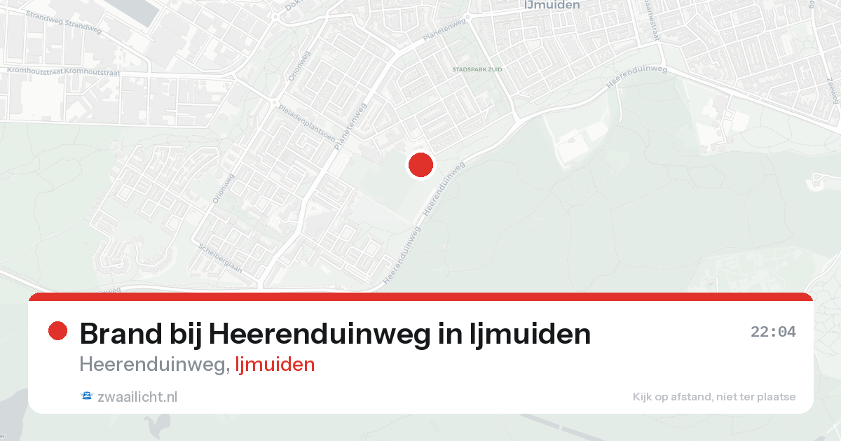 Brand bij Heerenduinweg in Ijmuiden — 15 aug 2026
