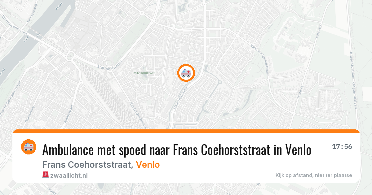 Ambulance met spoed naar Frans Coehorststraat in Venlo — 16 jul 2026
