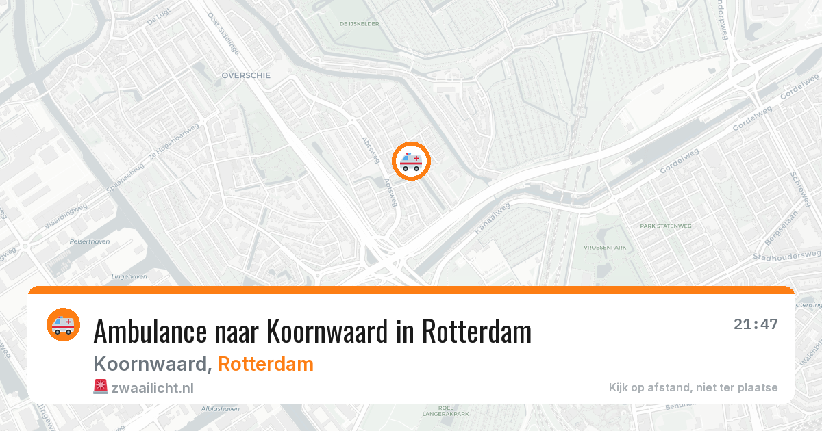 Ambulance naar Koornwaard in Rotterdam — 27 mei 2026
