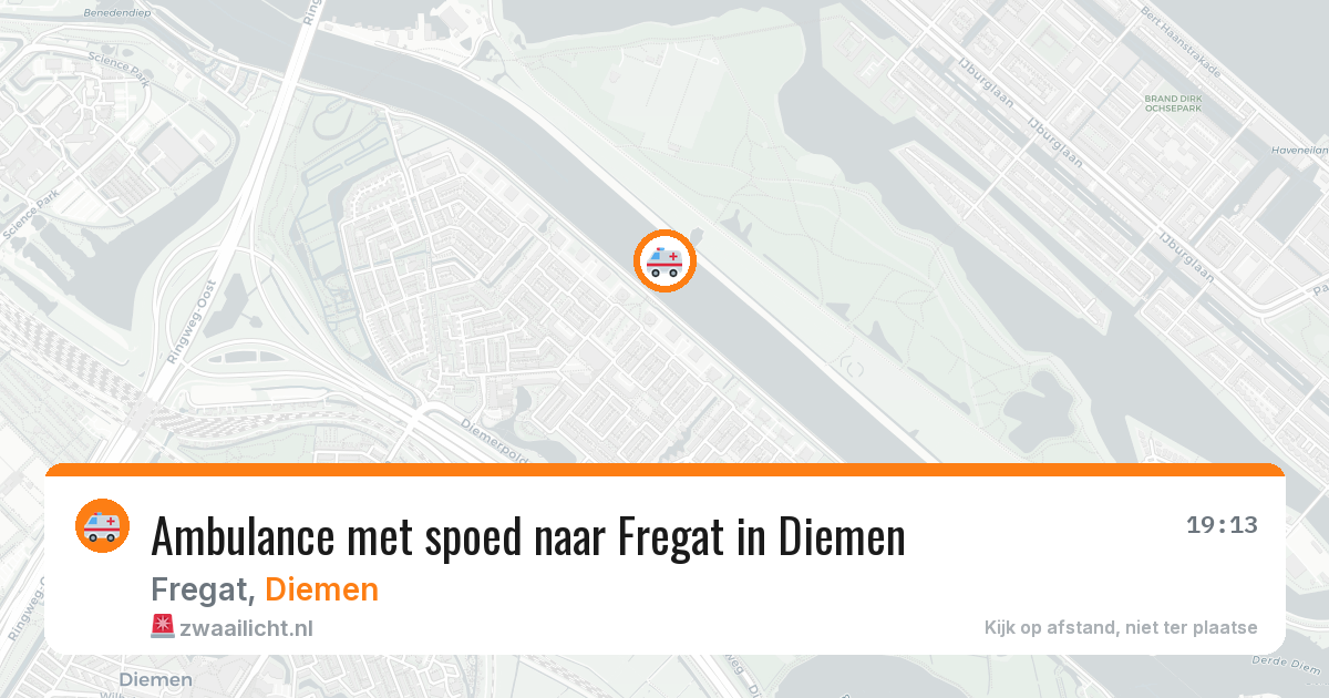 Ambulance met spoed naar Fregat in Diemen — 25 mei 2026