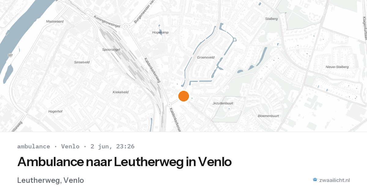 Ambulance naar Leutherweg in Venlo — 2 jun 2026