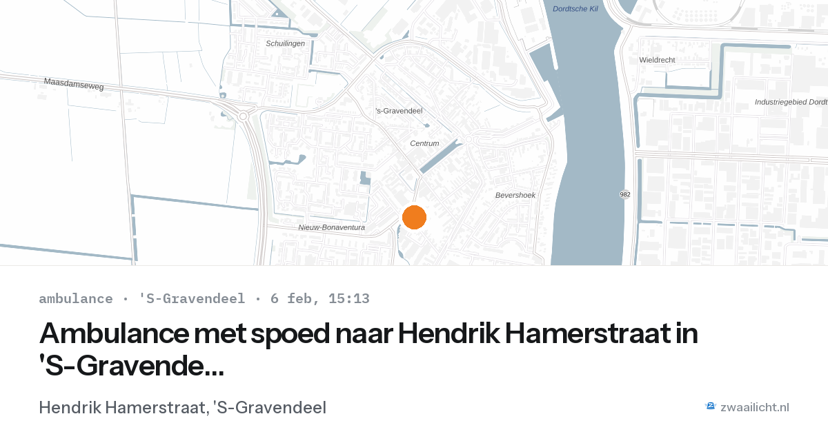 Ambulance met spoed naar Hendrik Hamerstraat in 'S-Gravendeel — 6 feb 2026
