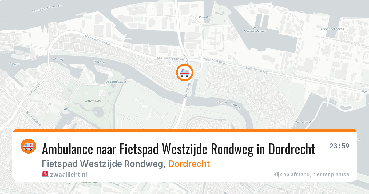 Ambulance naar Fietspad Westzijde Rondweg in Dordrecht — 6 jun 2026