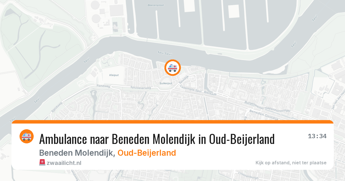 Ambulance naar Beneden Molendijk in Oud-Beijerland — 21 jun 2026