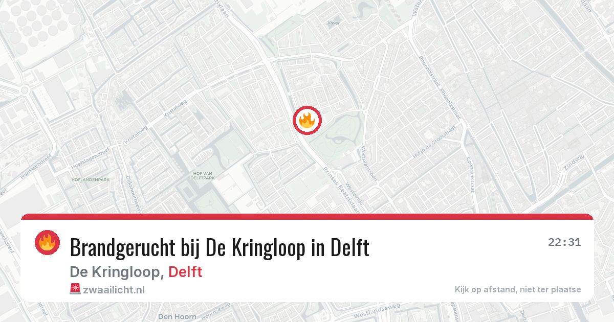 Brandgerucht bij De Kringloop in Delft — 1 mei 2026