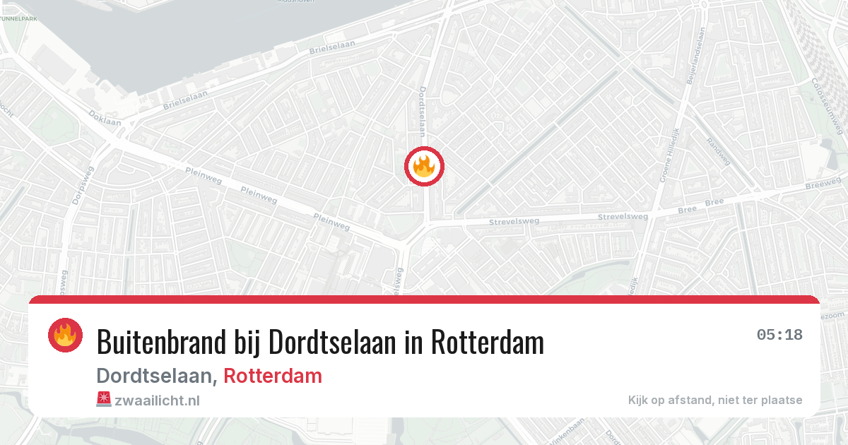 Buitenbrand bij Dordtselaan in Rotterdam — 10 aug 2026