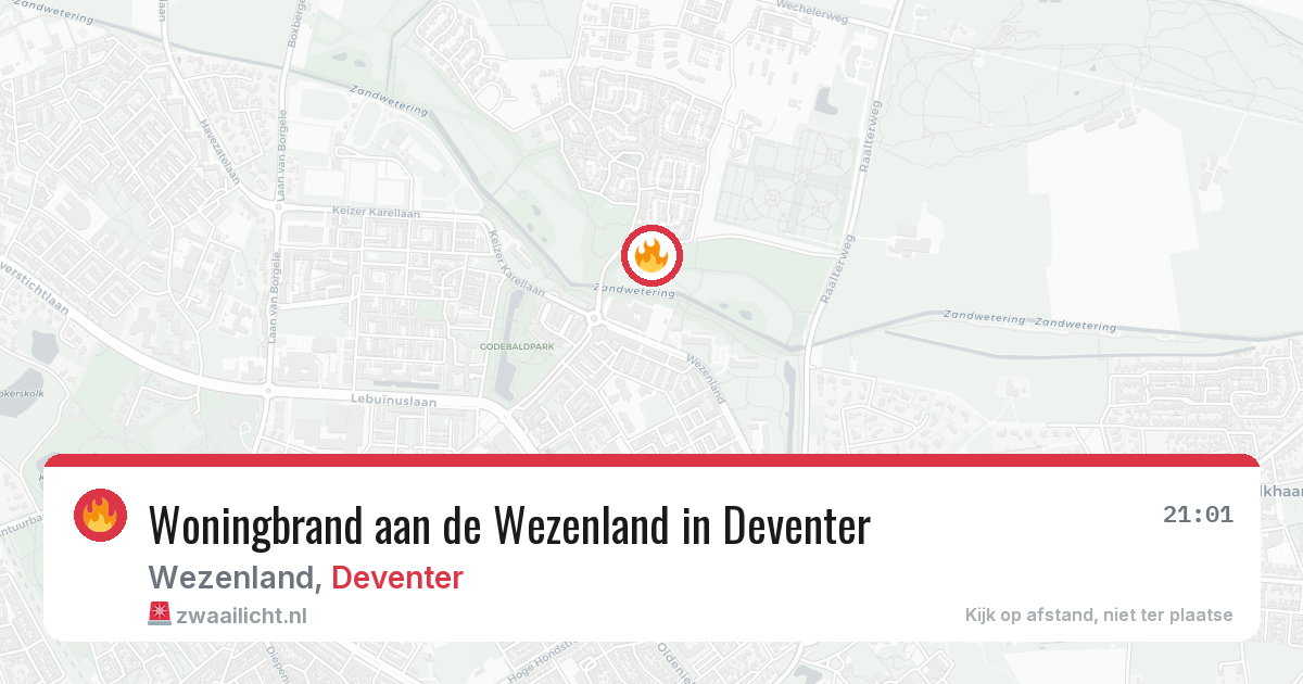Woningbrand aan de Wezenland in Deventer — 5 jul 2026
