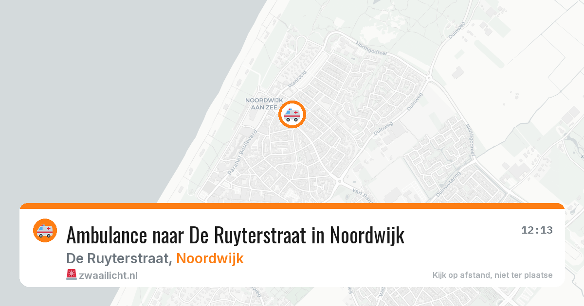 Ambulance naar De Ruyterstraat in Noordwijk — 31 jul 2026