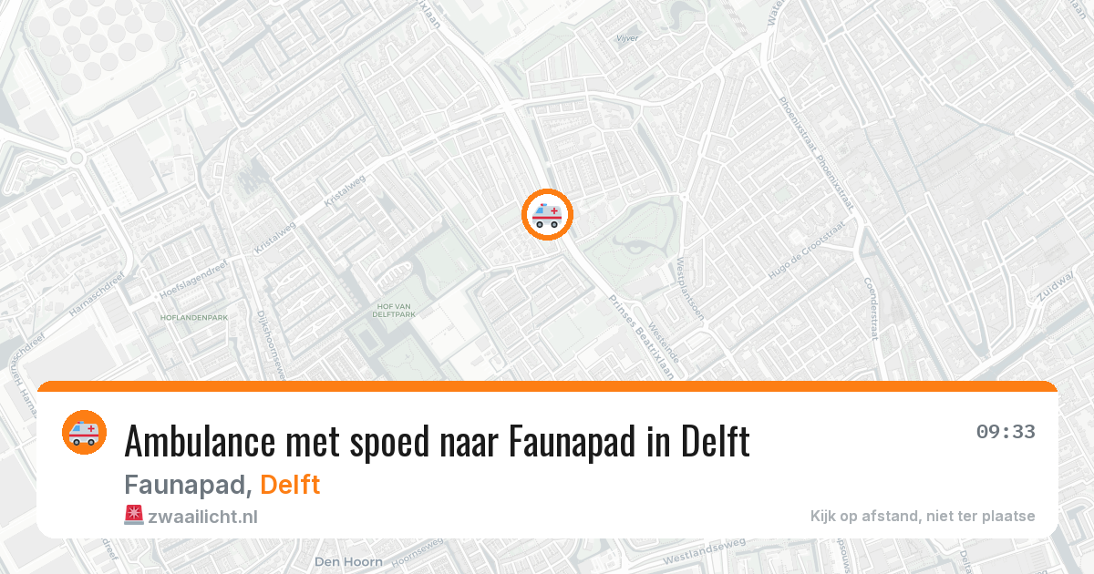 Ambulance met spoed naar Faunapad in Delft — 2 aug 2026