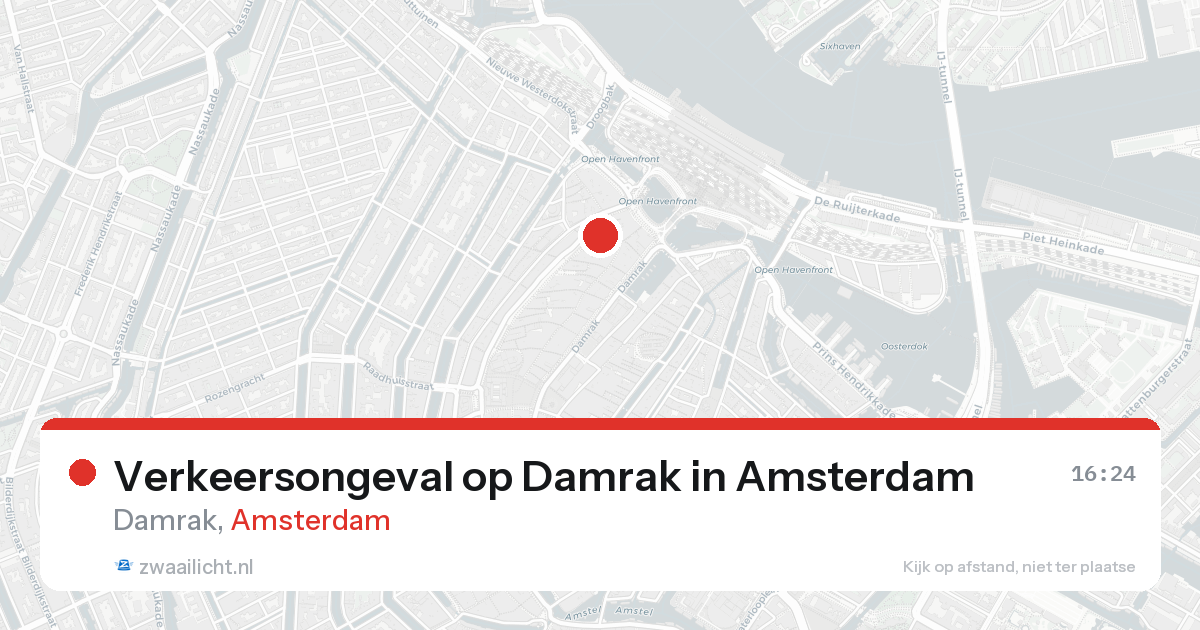 Verkeersongeval op Damrak in Amsterdam — 25 aug 2026
