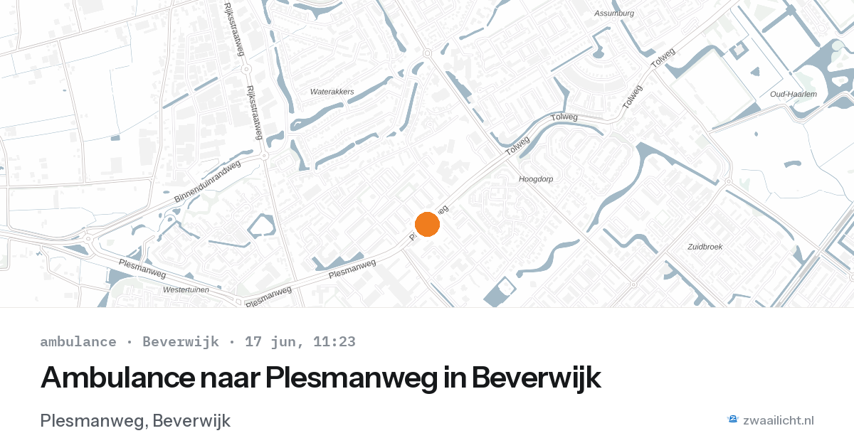 Ambulance naar Plesmanweg in Beverwijk — 17 jun 2026