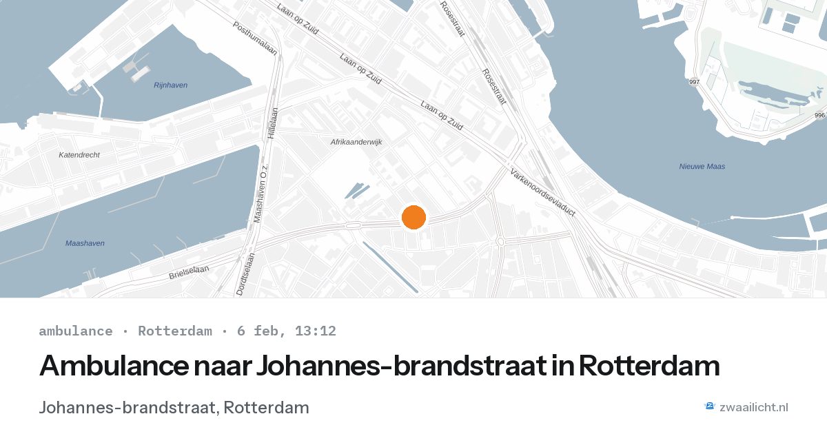 Ambulance naar Johannes-brandstraat in Rotterdam — 6 feb 2026