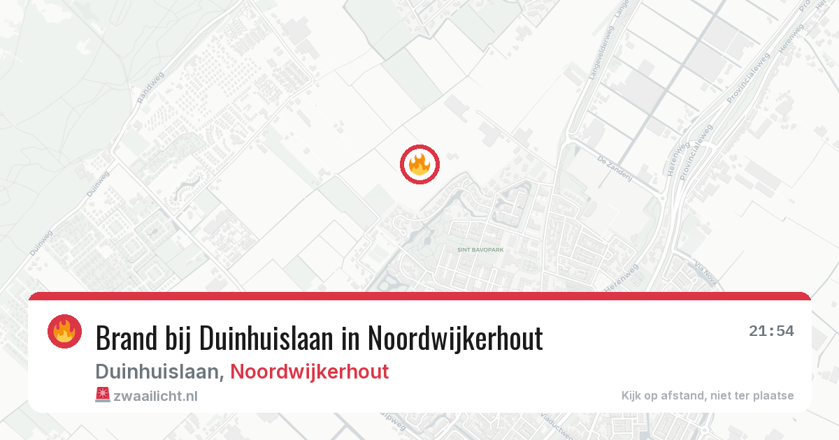 Brand bij Duinhuislaan in Noordwijkerhout — 6 apr 2026