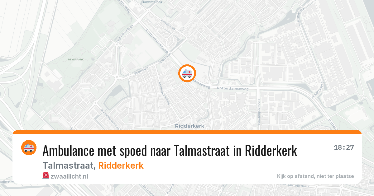 Ambulance met spoed naar Talmastraat in Ridderkerk — 7 aug 2026