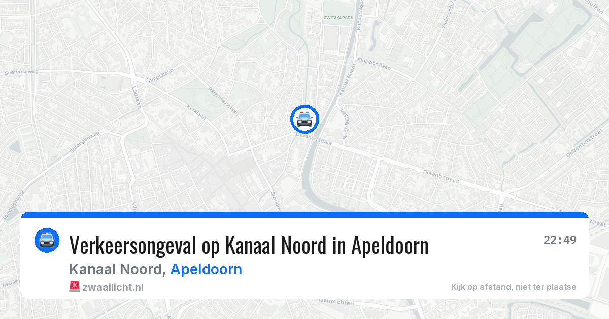 Verkeersongeval op Kanaal Noord in Apeldoorn — 11 jun 2026