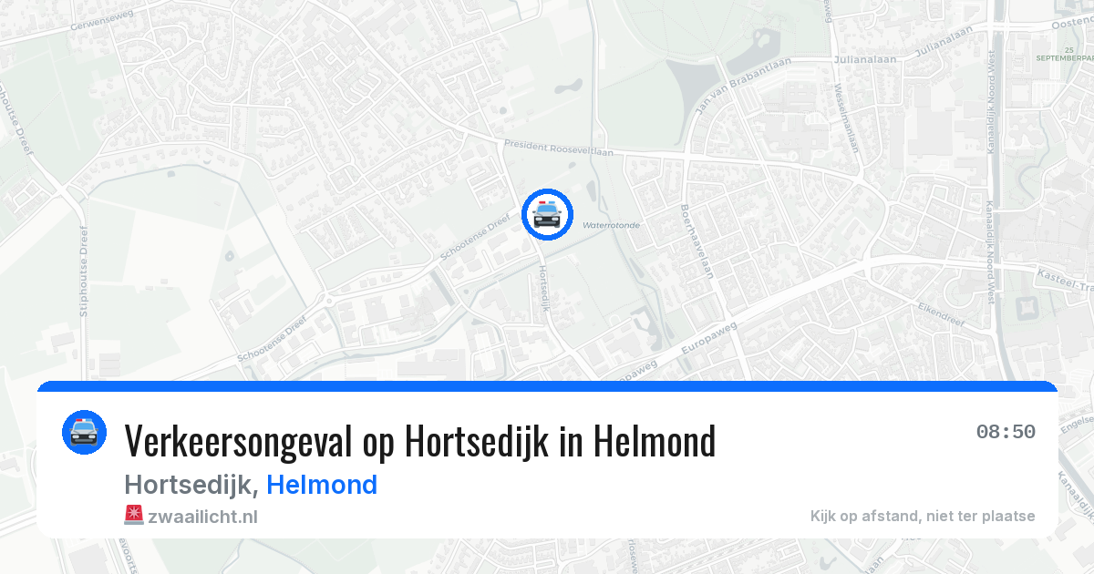 Verkeersongeval op Hortsedijk in Helmond — 11 aug 2026