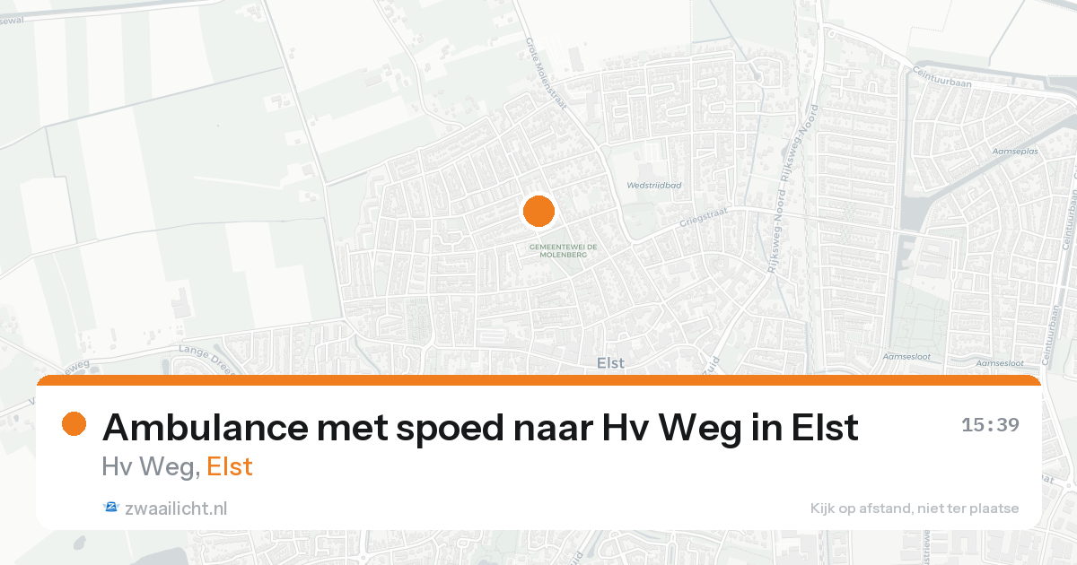 Ambulance met spoed naar Hv Weg in Elst — 21 aug 2026
