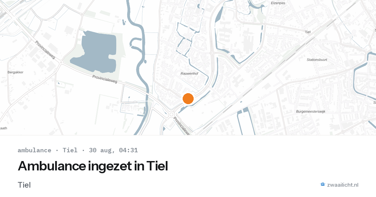 Ambulance ingezet in Tiel — 30 aug 2026
