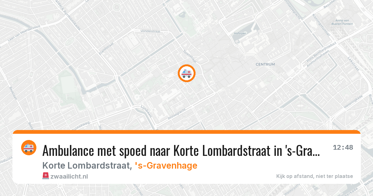 Ambulance met spoed naar Korte Lombardstraat in 's-Gravenhage — 10 mrt 2026