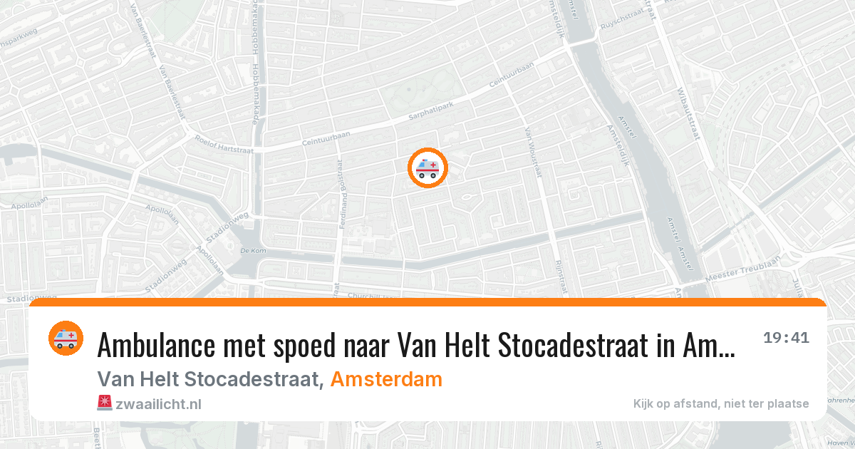 Ambulance met spoed naar Van Helt Stocadestraat in Amsterdam — 10 aug 2026