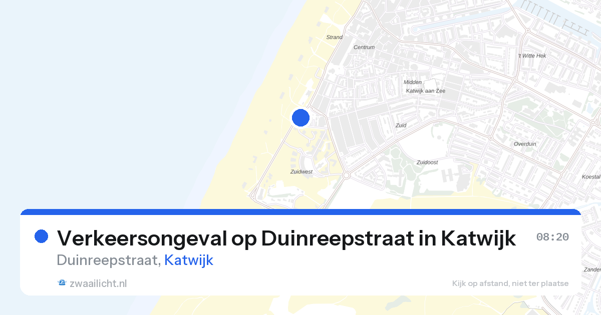 Verkeersongeval op Duinreepstraat in Katwijk — 27 aug 2026