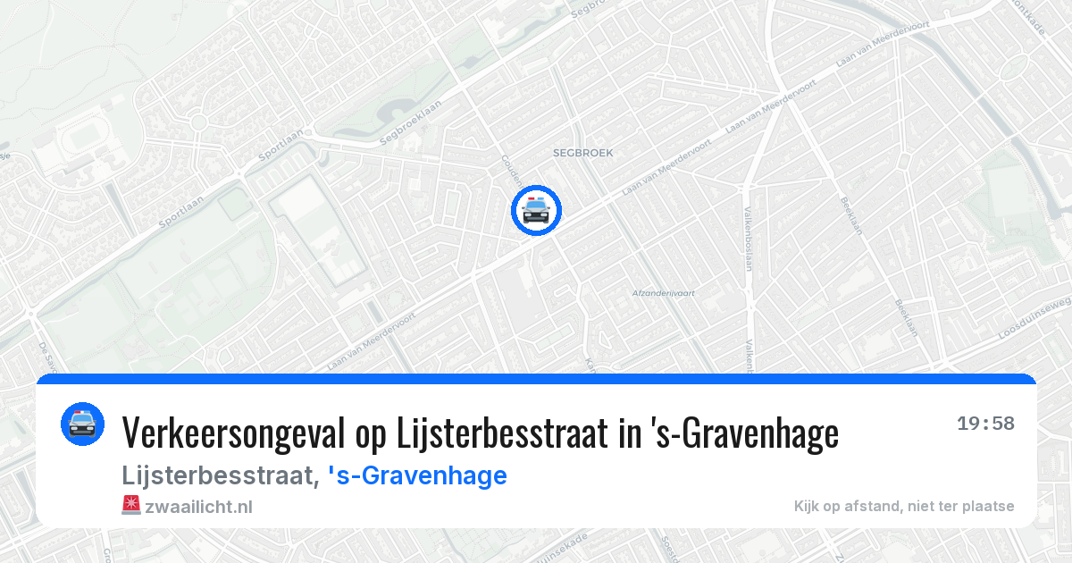 Verkeersongeval op Lijsterbesstraat in 's-Gravenhage — 8 aug 2026
