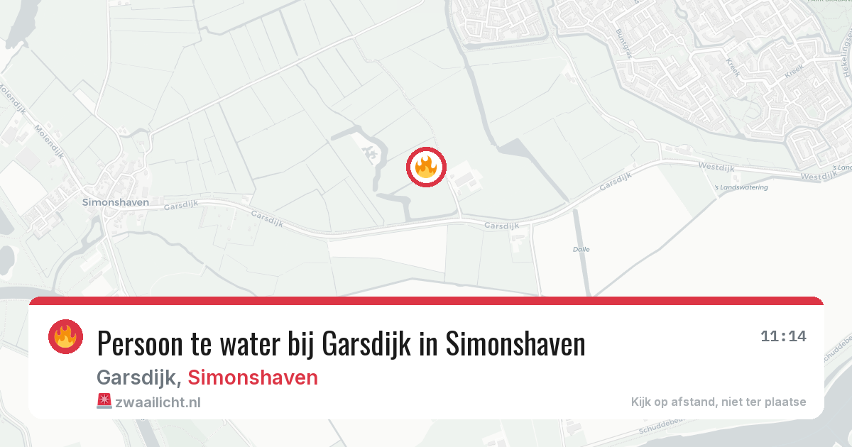 Persoon te water bij Garsdijk in Simonshaven — 10 jun 2026