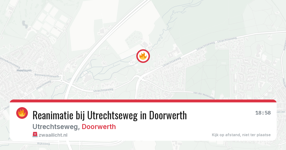 Reanimatie bij Utrechtseweg in Doorwerth — 13 jun 2026