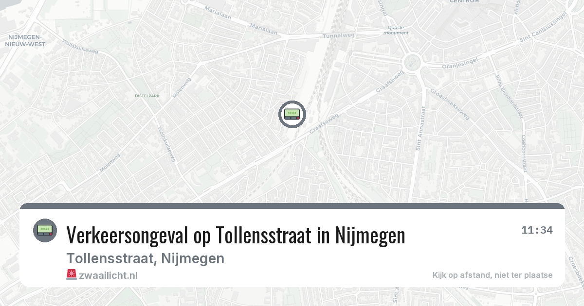 Verkeersongeval op Tollensstraat in Nijmegen — 13 mrt 2026