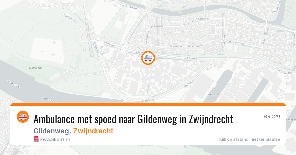 Ambulance met spoed naar Gildenweg in Zwijndrecht — 10 aug 2026