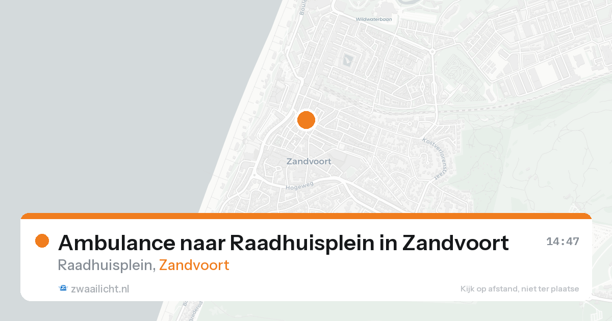 Ambulance naar Raadhuisplein in Zandvoort — 24 aug 2026