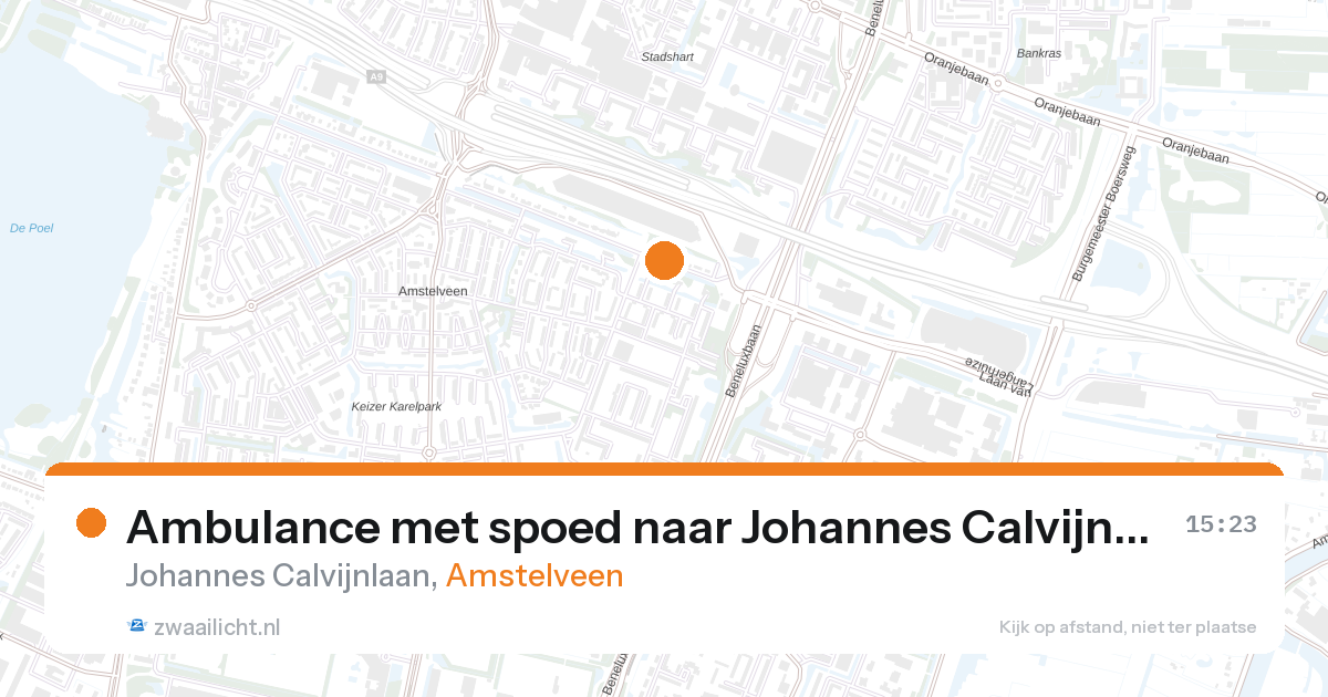 Ambulance met spoed naar Johannes Calvijnlaan in Amstelveen — 28 aug 2026