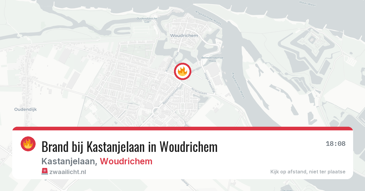 Brand bij Kastanjelaan in Woudrichem — 24 mei 2026