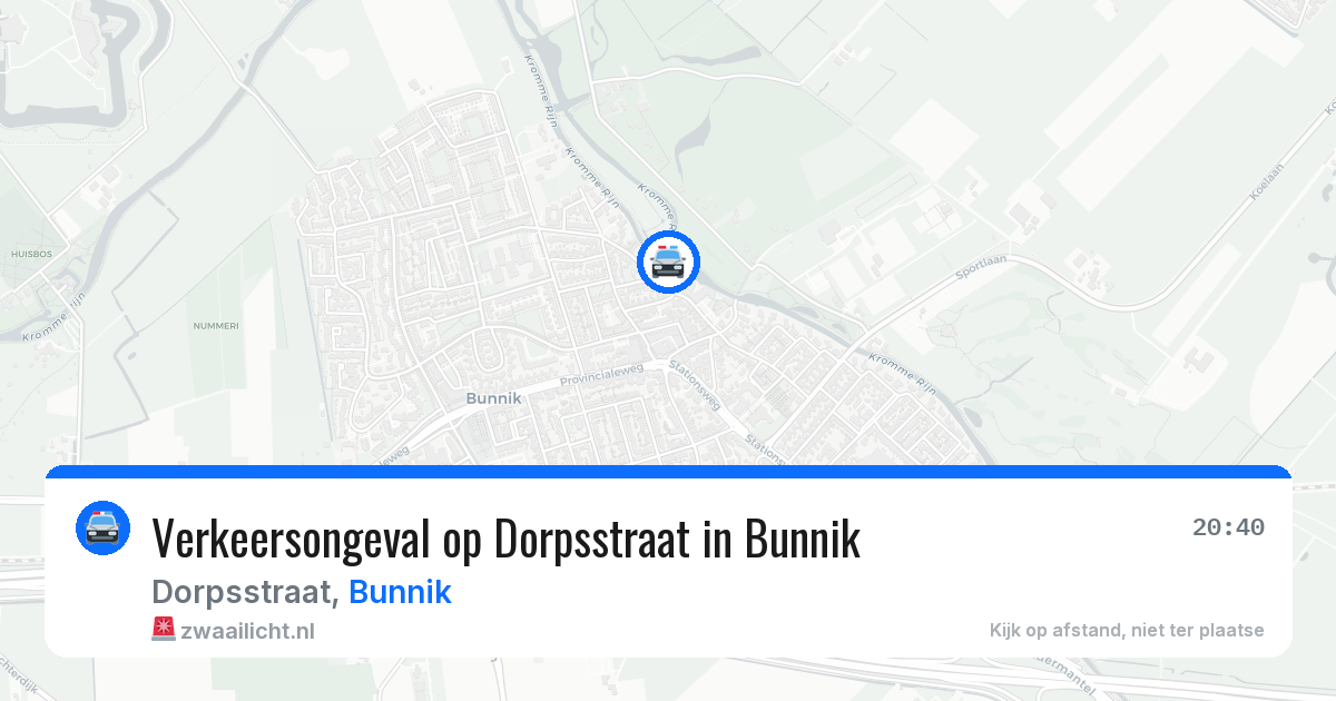 Verkeersongeval op Dorpsstraat in Bunnik — 25 jun 2026