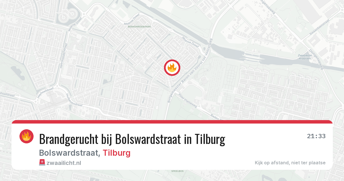 Brandgerucht bij Bolswardstraat in Tilburg — 12 jul 2026