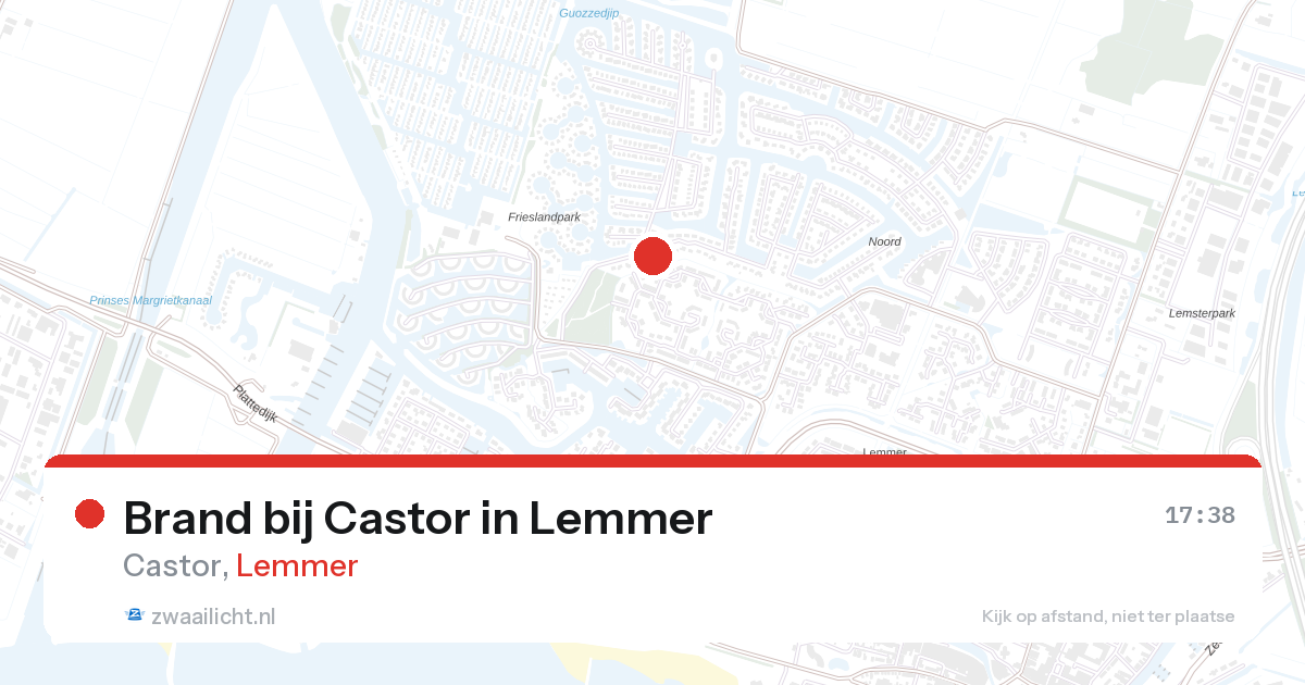 Brand bij Castor in Lemmer — 18 aug 2026