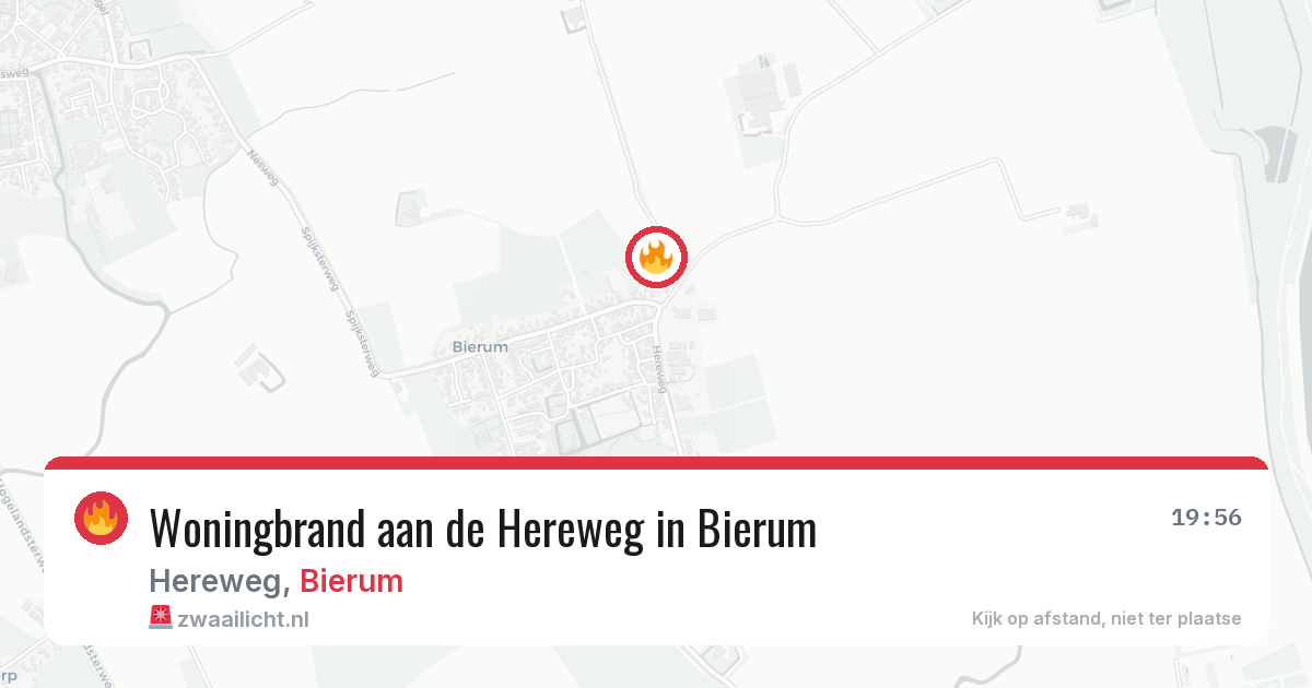 Woningbrand aan de Hereweg in Bierum — 18 mei 2026