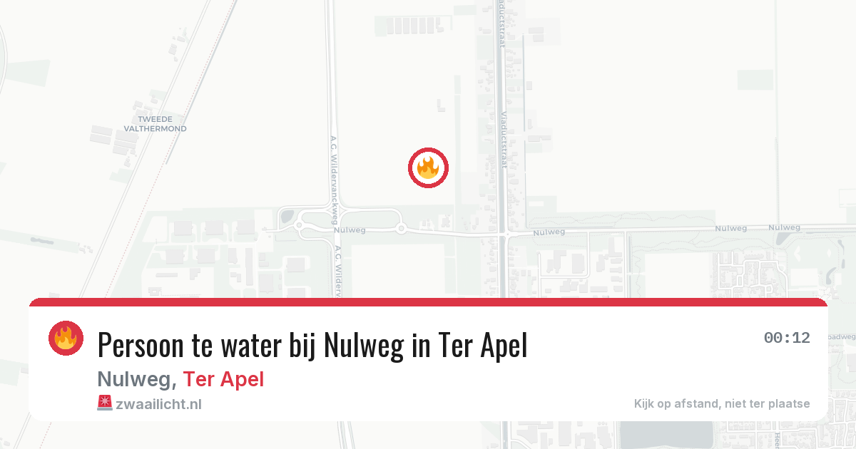 Persoon te water bij Nulweg in Ter Apel — 5 aug 2026