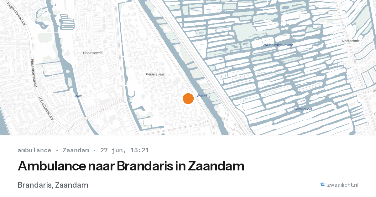 Ambulance naar Brandaris in Zaandam — 27 jun 2026