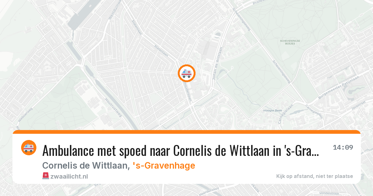Ambulance met spoed naar Cornelis de Wittlaan in 's-Gravenhage — 14 jul 2026