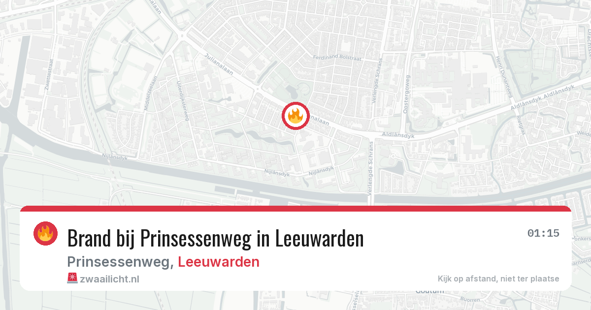 Brand bij Prinsessenweg in Leeuwarden — 10 mrt 2026
