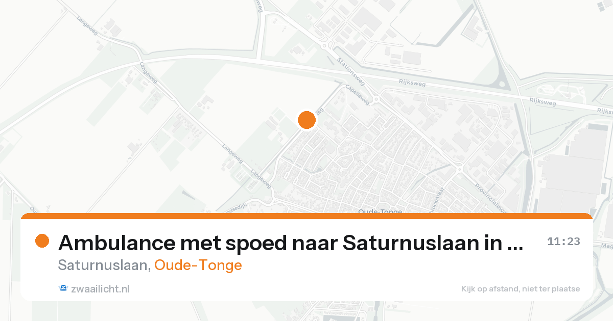 Ambulance met spoed naar Saturnuslaan in Oude-Tonge — 16 aug 2026