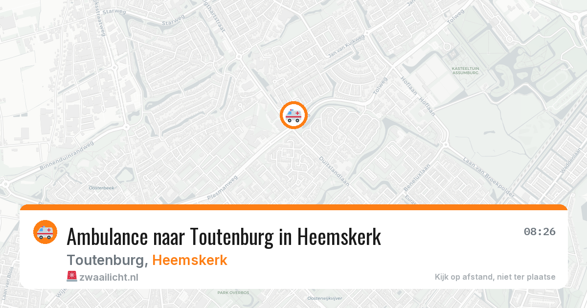 Ambulance naar Toutenburg in Heemskerk — 22 mrt 2026