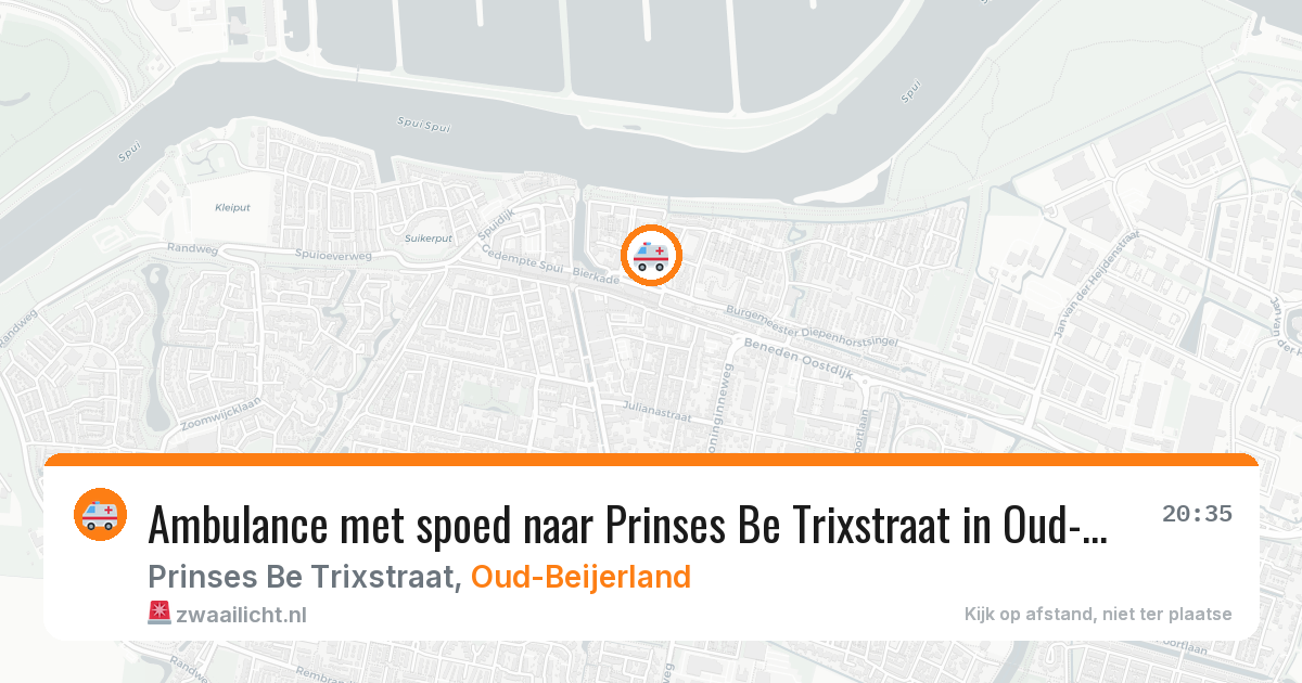Ambulance met spoed naar Prinses Be Trixstraat in Oud-Beijerland — 18 jun 2026