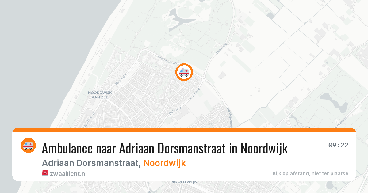 Ambulance naar Adriaan Dorsmanstraat in Noordwijk — 20 jul 2026