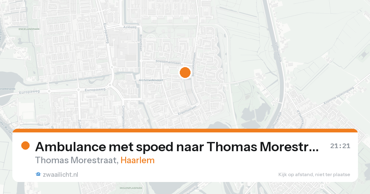 Ambulance met spoed naar Thomas Morestraat in Haarlem — 1 jun 2026