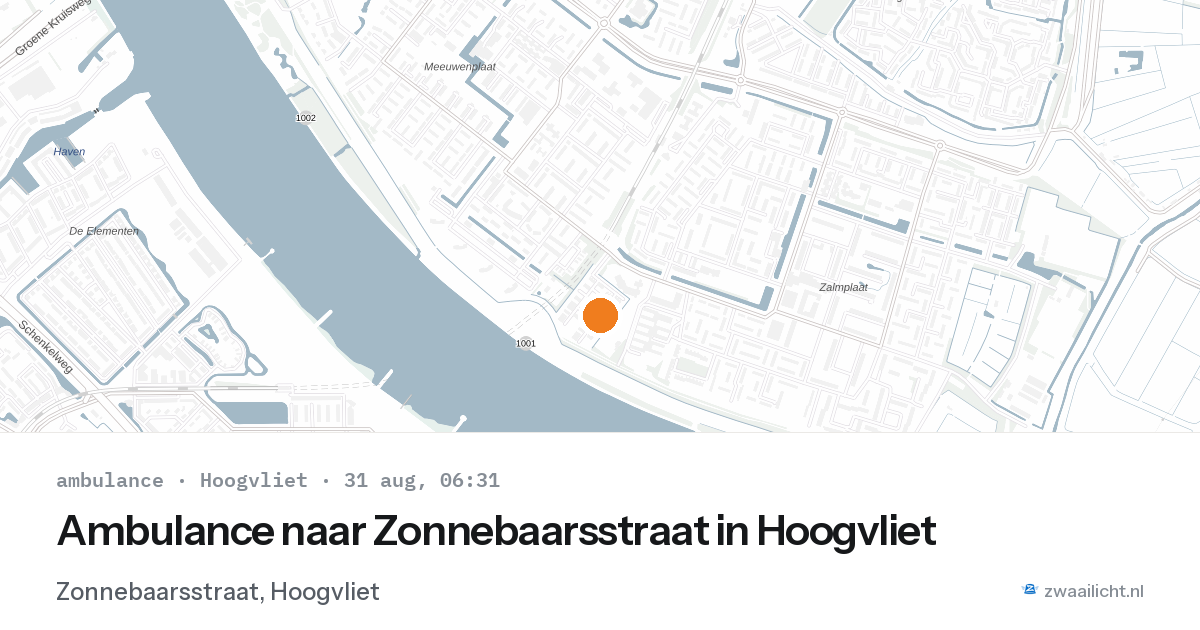 Ambulance naar Zonnebaarsstraat in Hoogvliet — 31 aug 2026