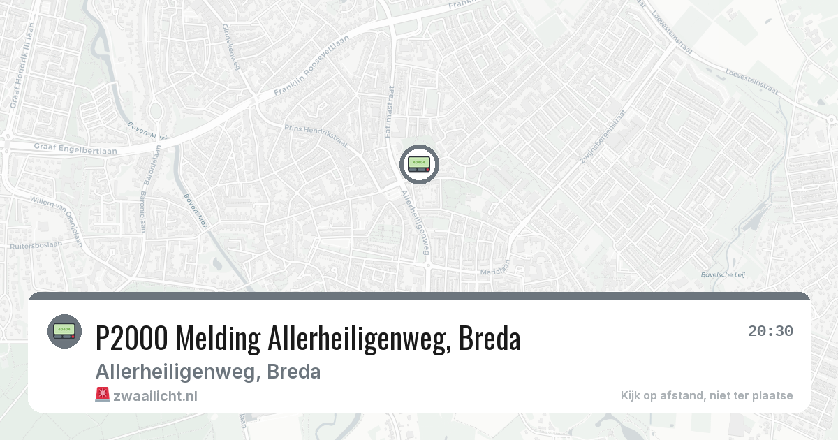 P2000 Melding Allerheiligenweg, Breda — 22 mei 2026