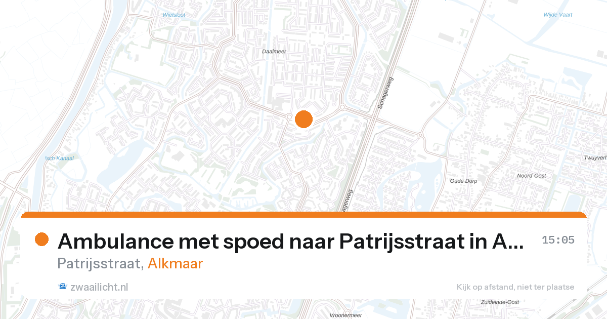 Ambulance met spoed naar Patrijsstraat in Alkmaar — 28 aug 2026